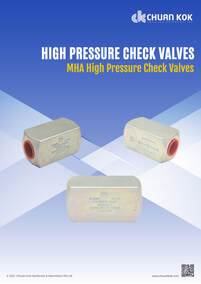 MHA High Pressure Check Valves Catalogue