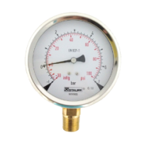 Pressure Gauge casing material (Stainless Steel) & connection (Brass)